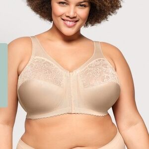 Sz 54C Cafe Glamorise MagicLift Front-Closure Support Bra